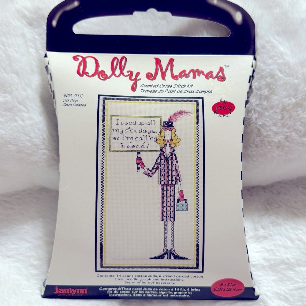 Janlynn Dolly Mamas Counted Cross Stitch Kit #019-0440 Sick Days